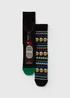 2 Pack Black Christmas Beer Socks - Sizes 6 - 8.5 Image 1
