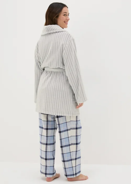 Grey Ribbed Dressing Gown - Extra small Image 2