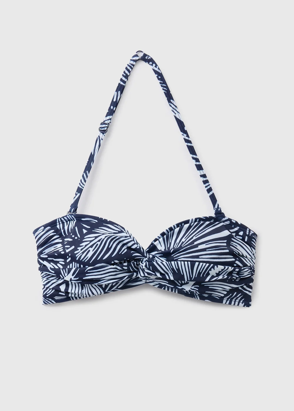 Navy Floral Twist Bikini Top - 6 Image 3
