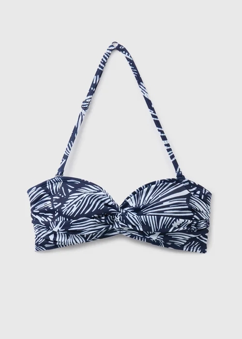 Navy Floral Twist Bikini Top - 6 Image 3