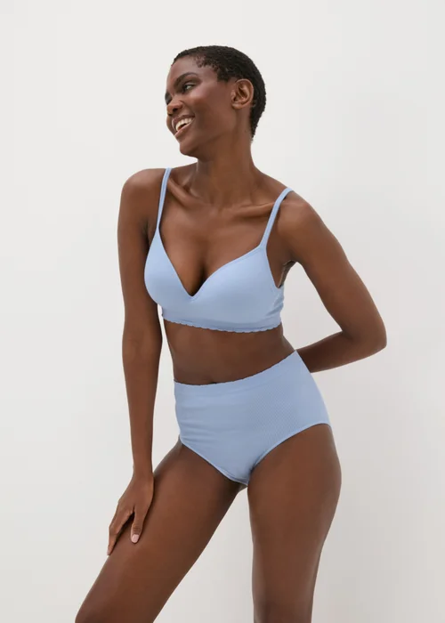 3 Pack Blue Seamless Full Brief Knickers - S Image 2