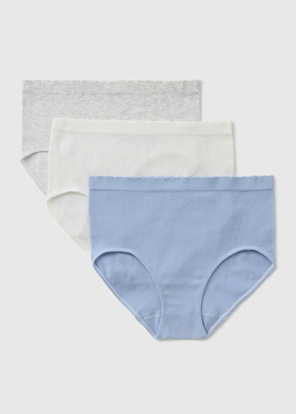 3 Pack Blue Seamless Full Brief Knickers - S Image 1