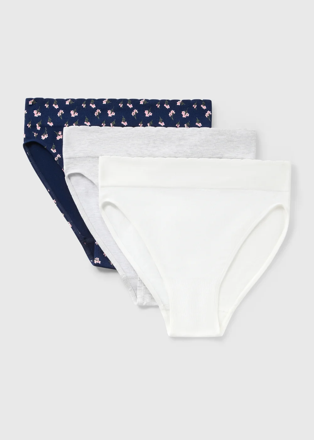 3 Pack Navy Floral High Leg Knickers - S Image 1