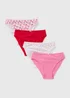 4 Pack Multicoloured Heart High Leg Knickers - Size 8 Image 1