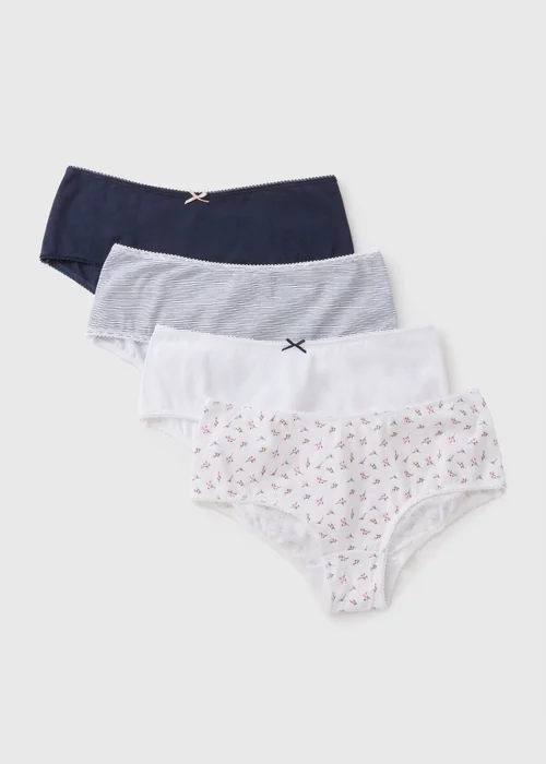 4 Pack Multicolour Patterned Short Knickers - 8 Image 1