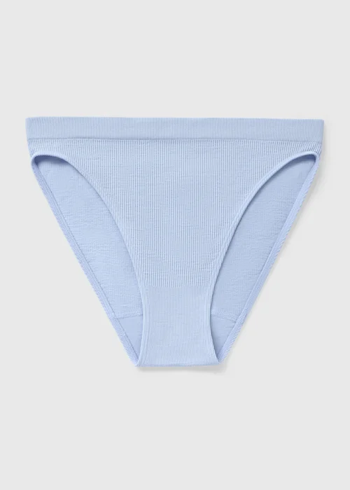 Blue Seamless High Leg Knickers - S Image 1