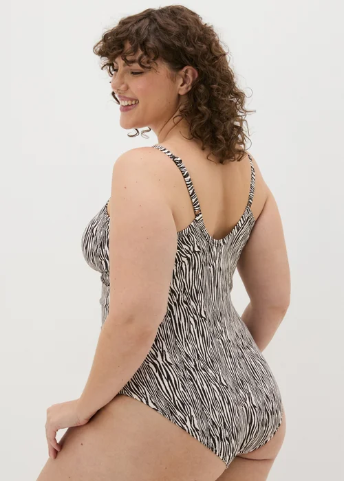 Brown Zebra Print Shapewear Swimsuit - 10 Image 2