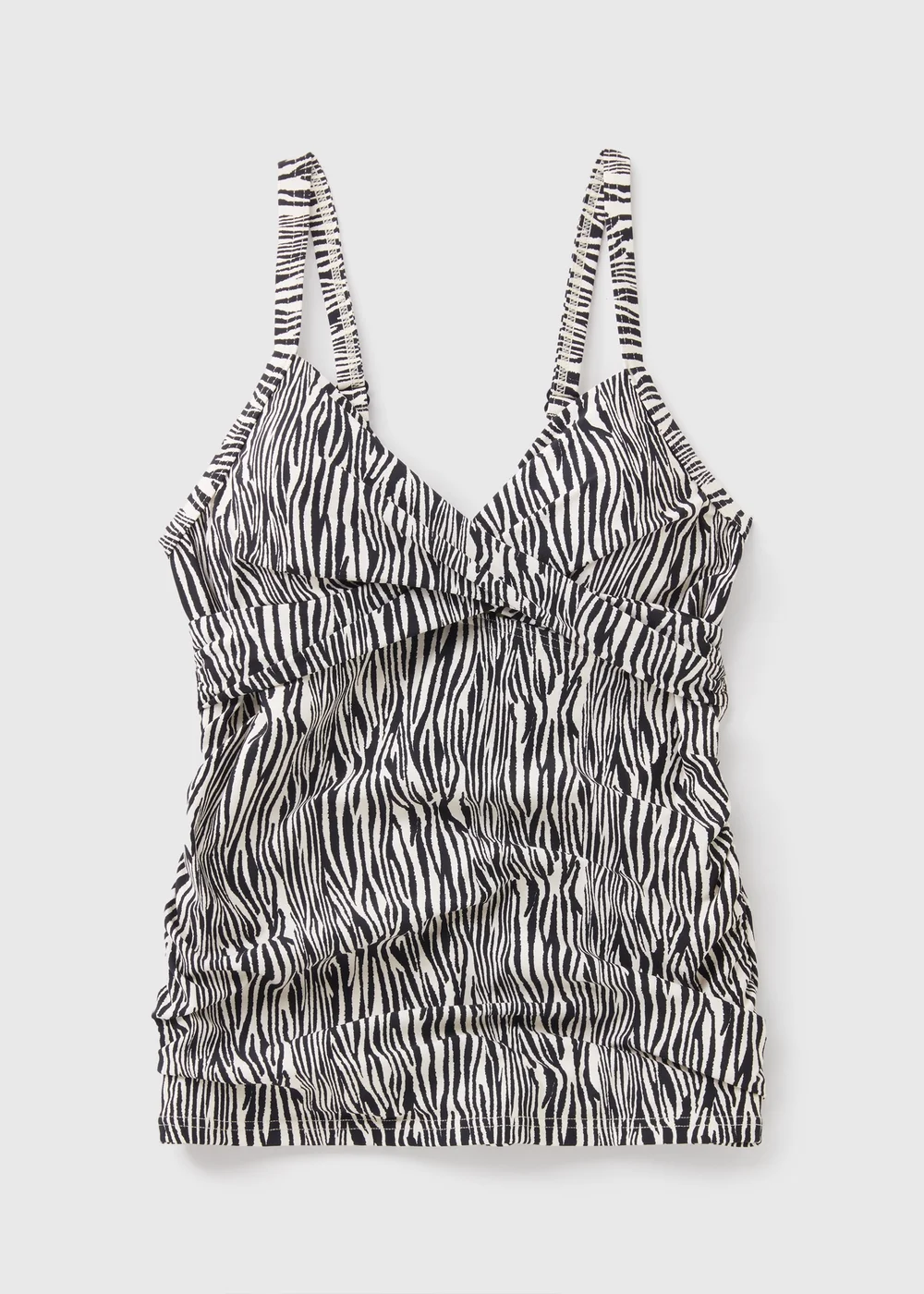 Black Zebra Print Shapewear Tankini Top - 10 Image 3