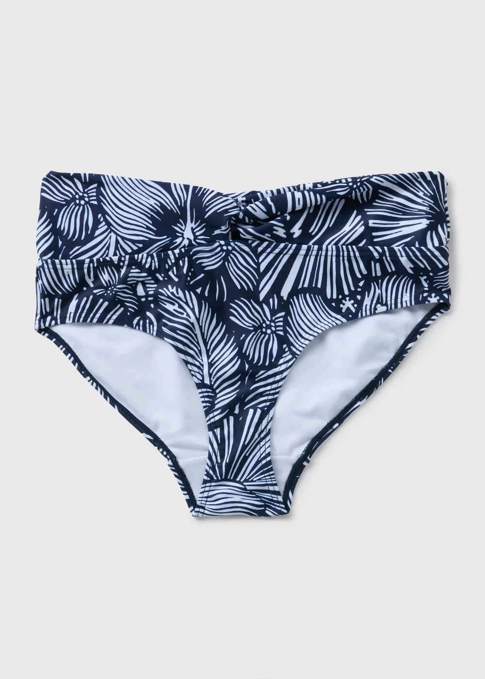 Navy Floral Twist Front Bikini Bottoms - 6 Image 3