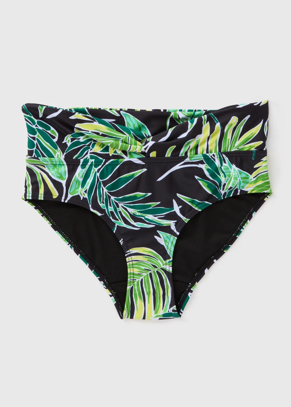 Green Tropical Leaf Print Bikini Bottoms - 8 Image 3