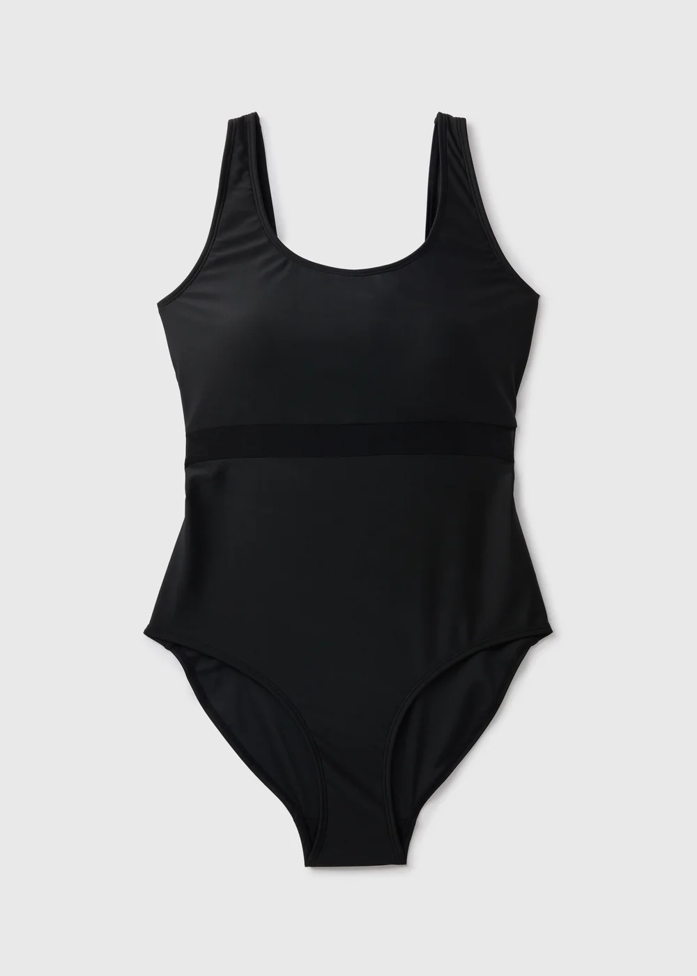 Black Mesh Panel Swimsuit - 8 Image 3