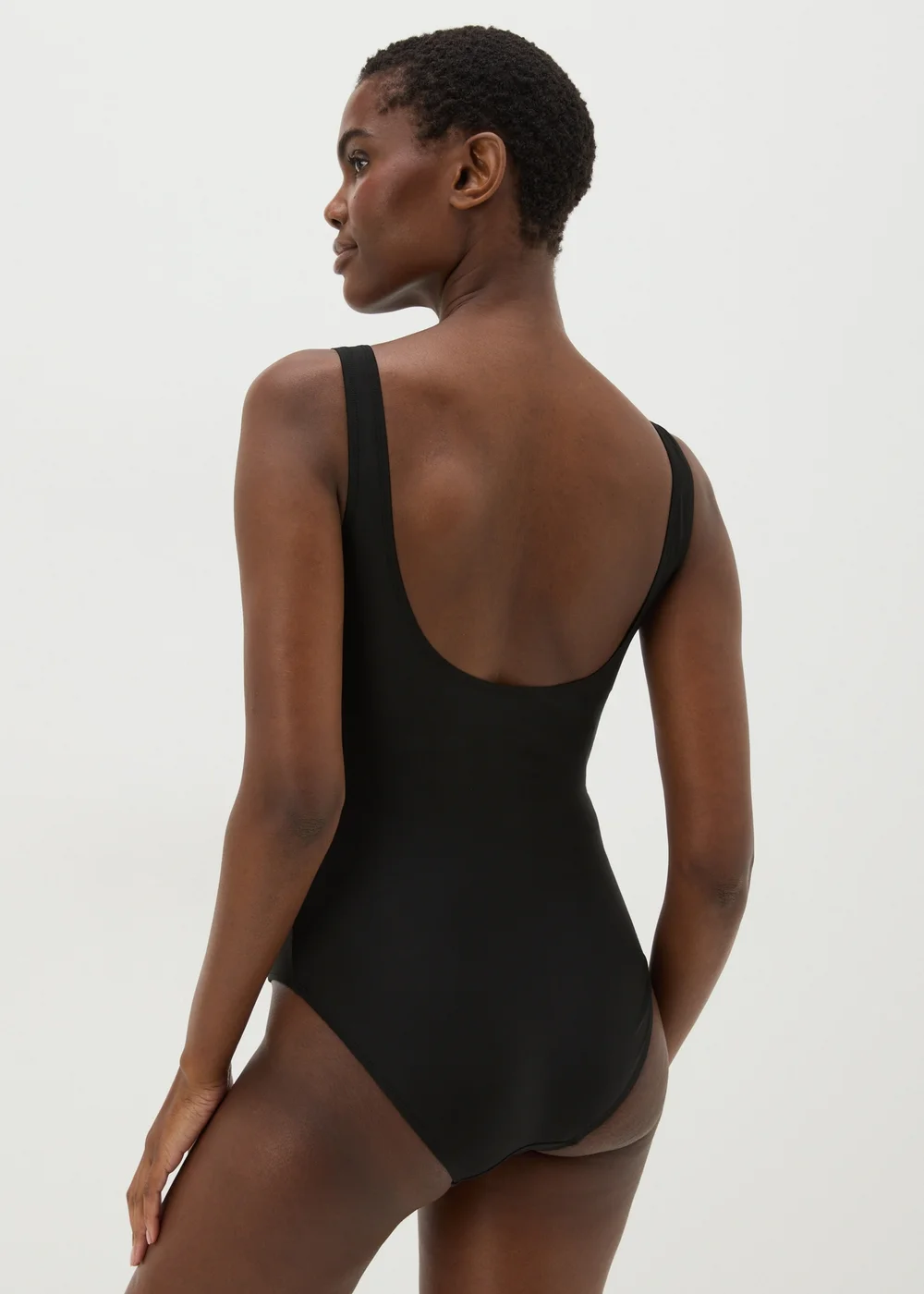 Black Mesh Panel Swimsuit - 8 Image 2
