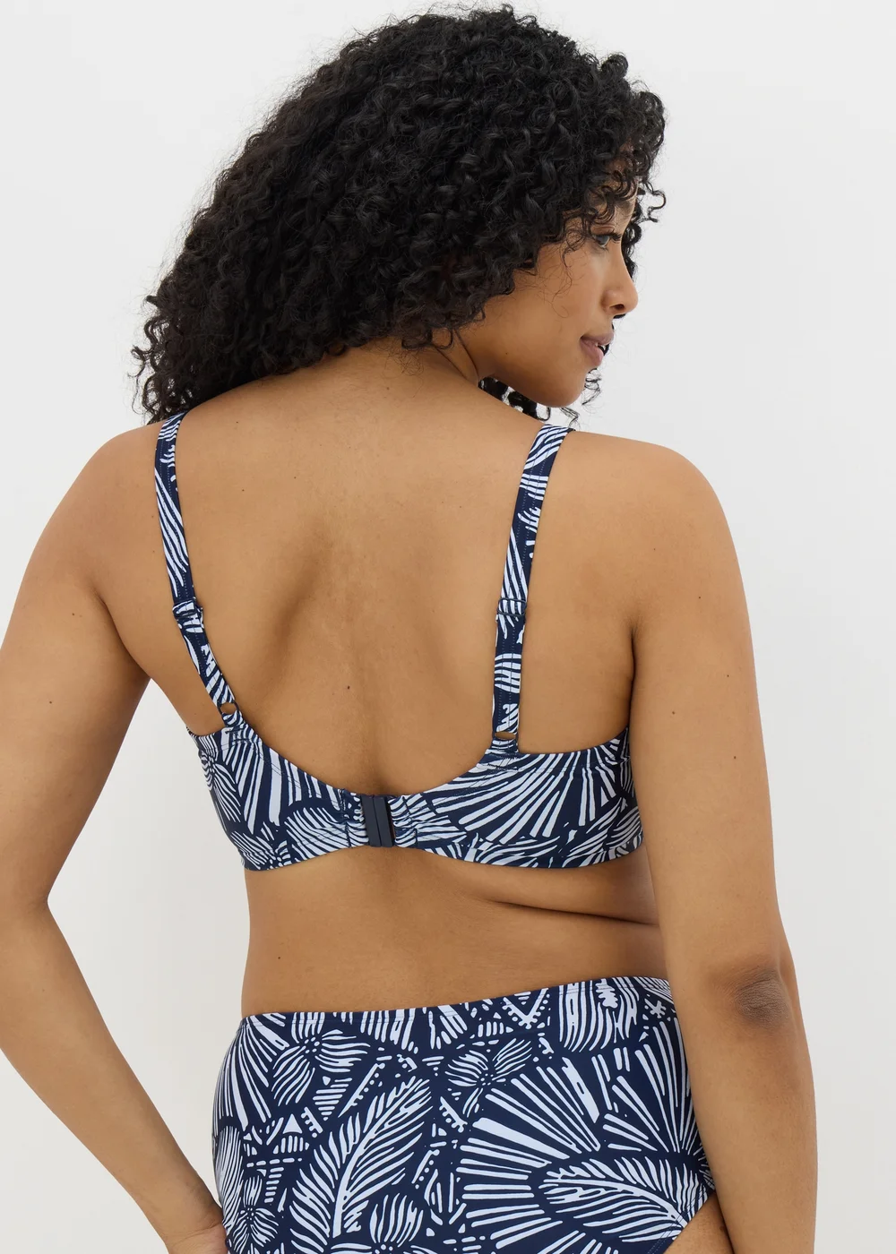 Navy Floral Midi Bikini Bottoms - 6 Image 2
