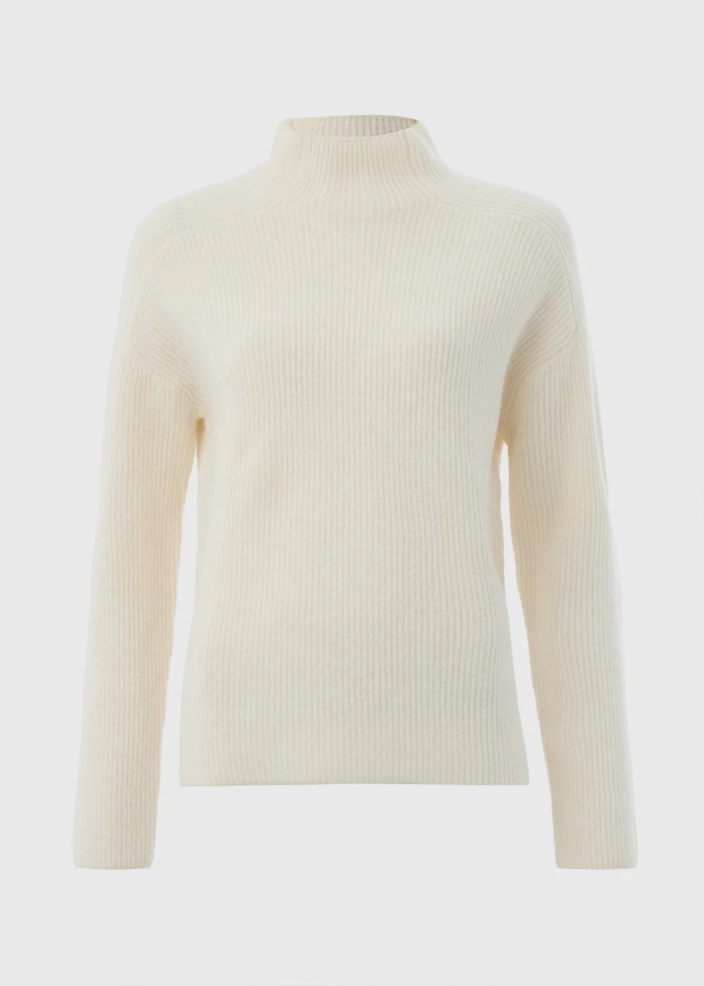 Cream Ribbed High Neck Jumper - XS Image 4