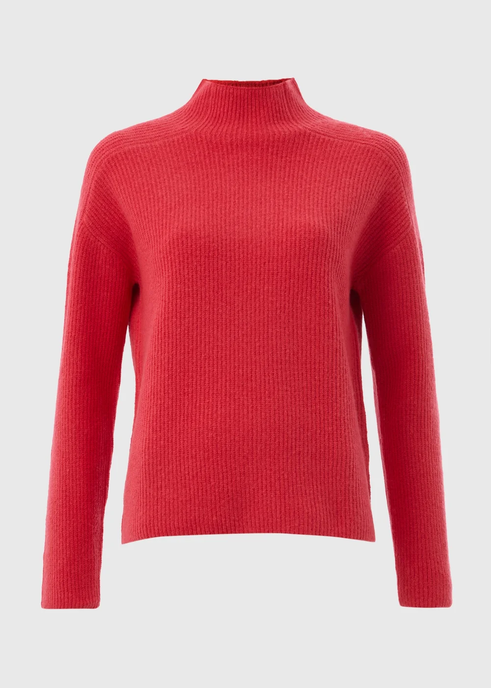 Coral Ribbed High Neck Jumper - XS Image 4