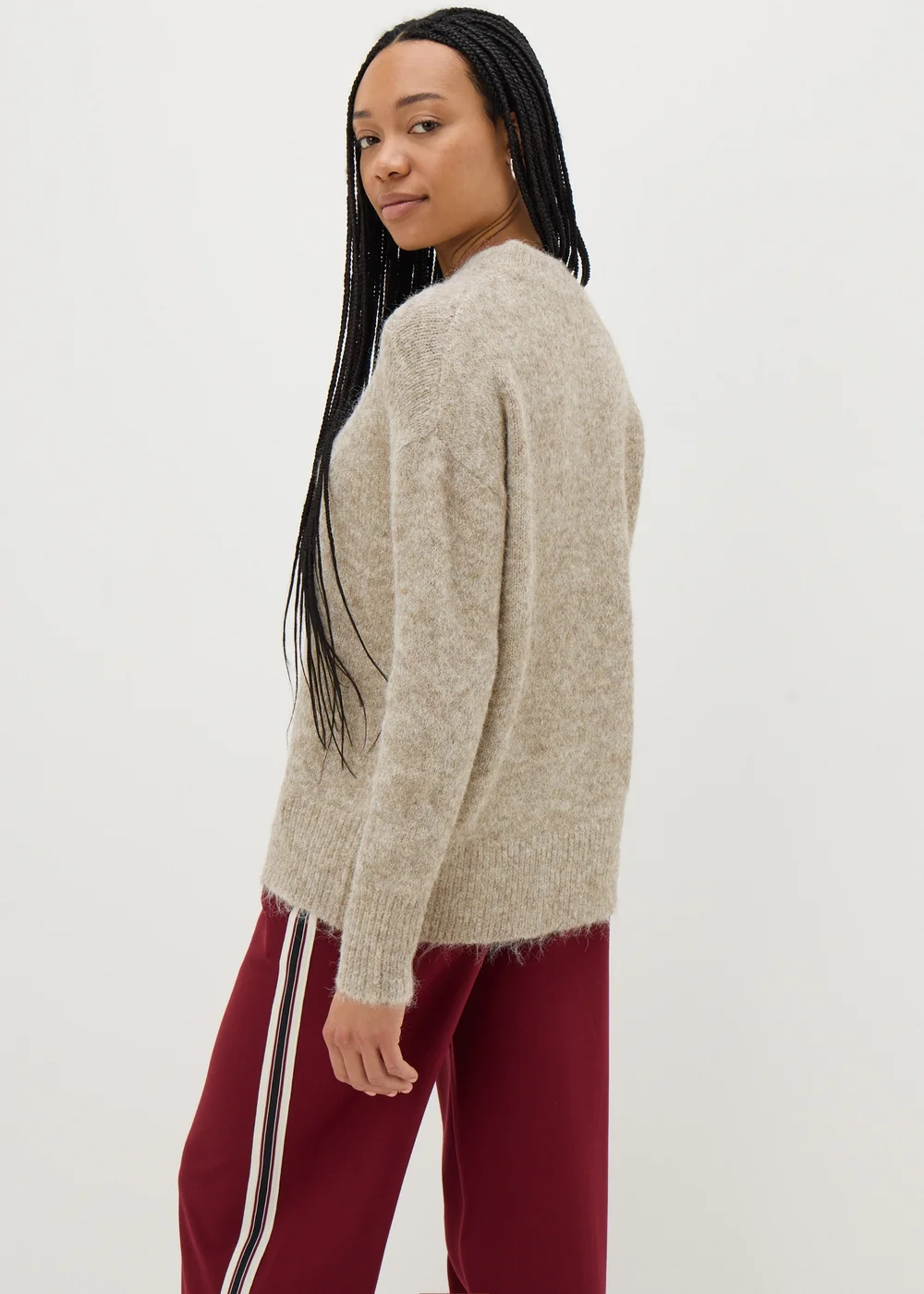 Beige Crew Neck Jumper - XS Image 2