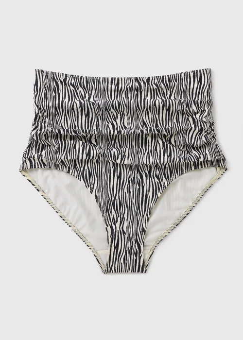 Brown Zebra Print Shapewear Bikini Bottoms - 10 Image 1