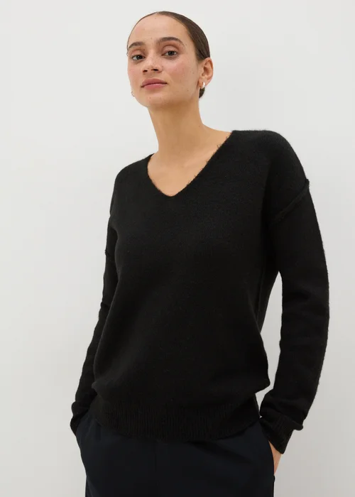 Black V-Neck Jumper - XS Image 1