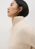 Cream Half Zip Lofty Knit Jumper - XS Image 1