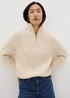 Cream Half Zip Lofty Knit Jumper - XS Image 3
