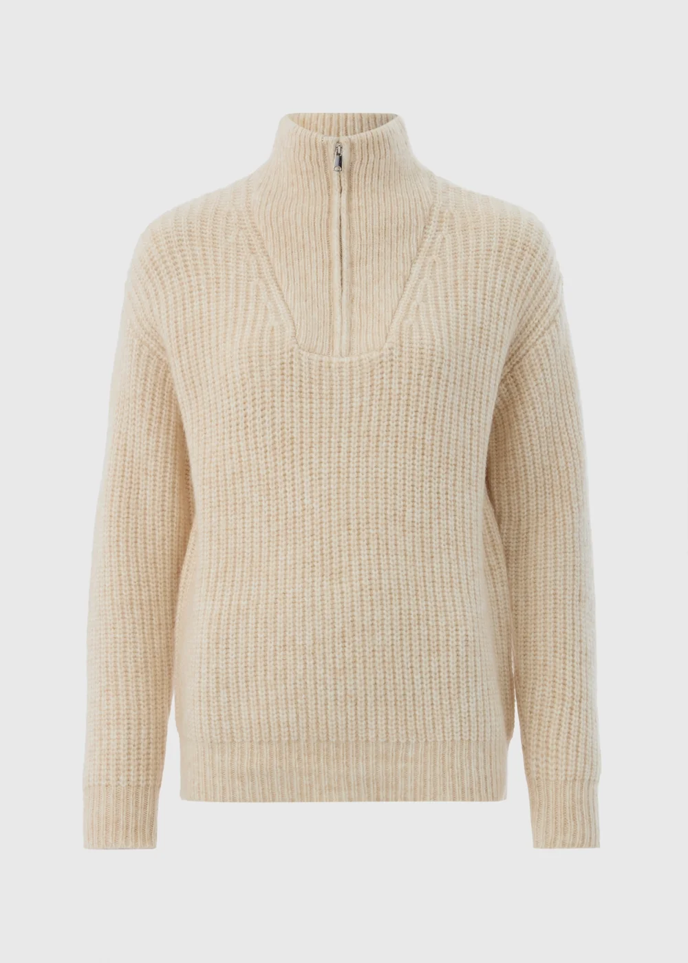 Cream Half Zip Lofty Knit Jumper - XS Image 4