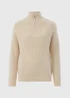 Cream Half Zip Lofty Knit Jumper - XS Image 4