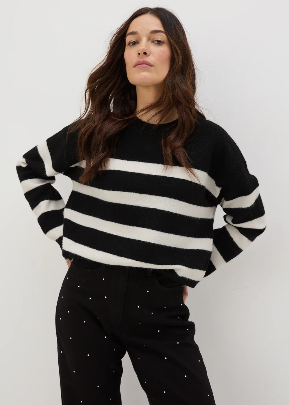 Black Stripe Soft Jumper - XS Image 1