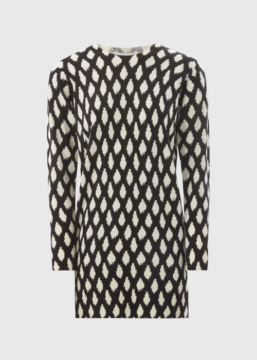 Black Mono Print Knitted Tunic - 8 Image 4