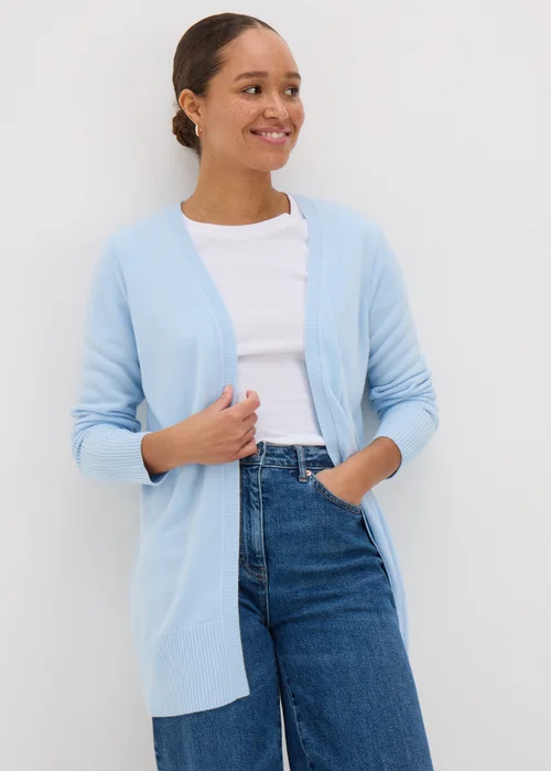 Pale Blue Ribbed Cardigan - 8 Image 1