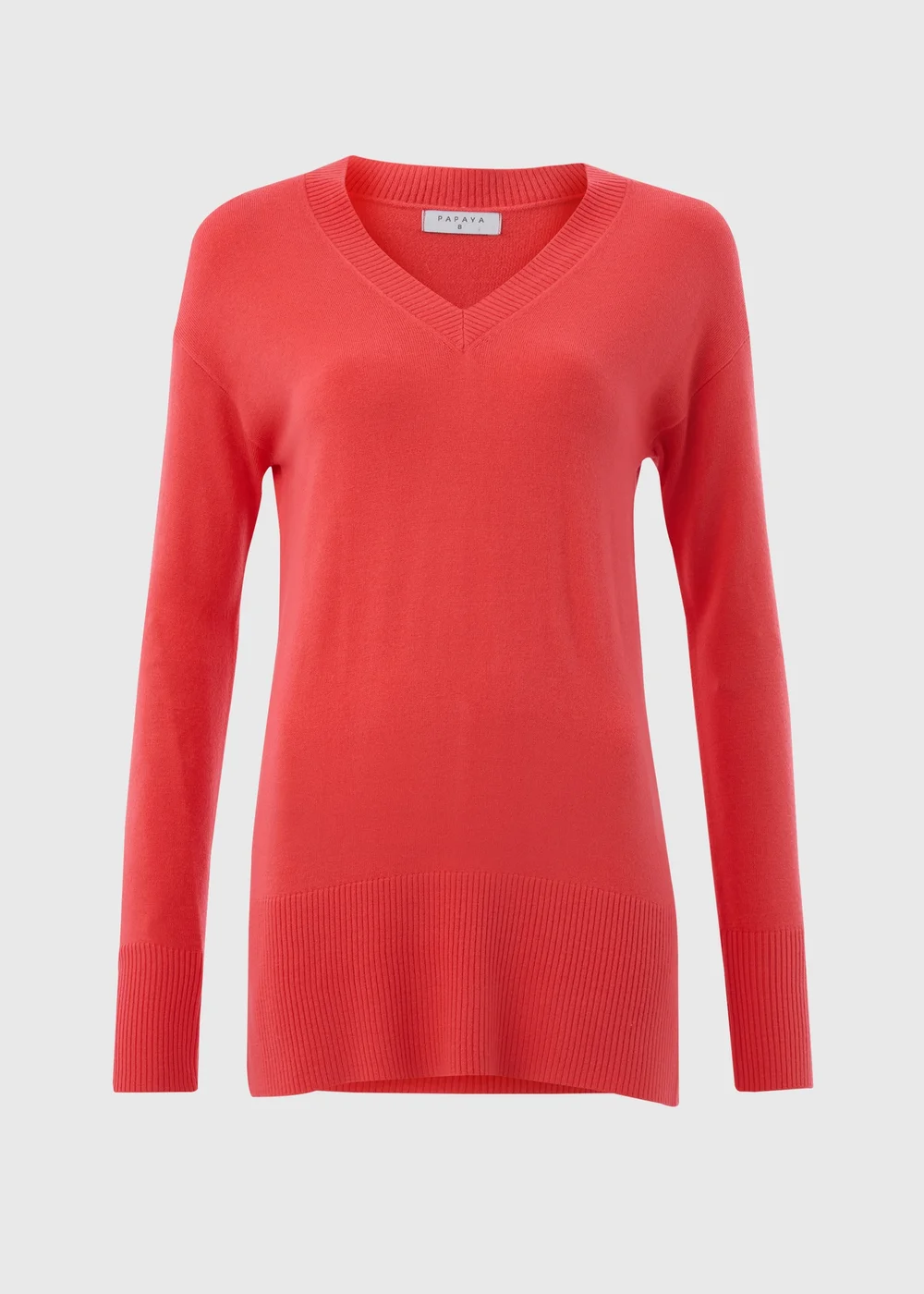Coral V-Neck Longline Jumper - 8 Image 4