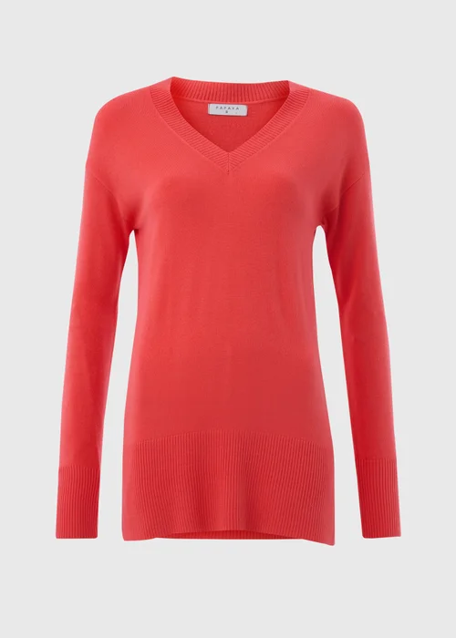 Coral V-Neck Longline Jumper - 8 Image 4