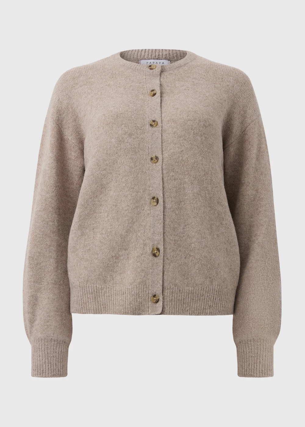 Beige Crew Neck Cardigan - XS Image 4