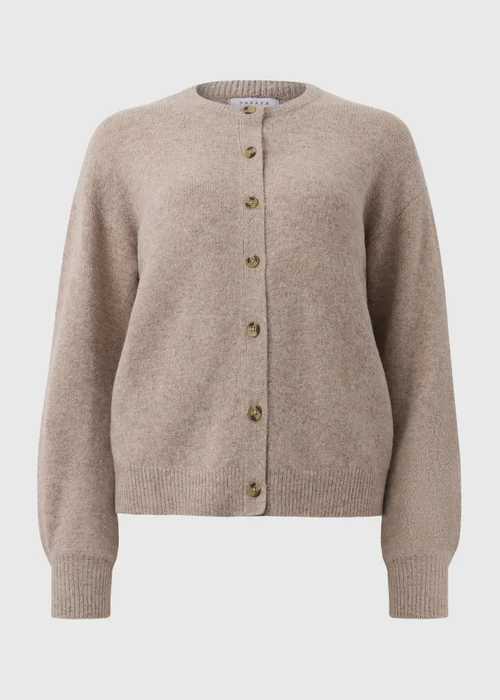 Beige Crew Neck Cardigan - XS Image 4