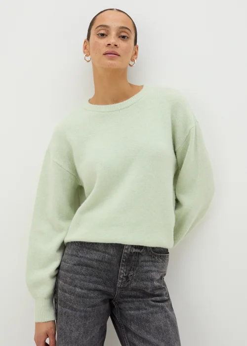 Green Crew Neck Knitted Jumper - XS Image 2