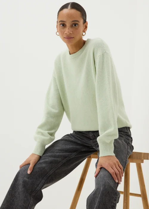 Green Crew Neck Knitted Jumper - XS Image 1