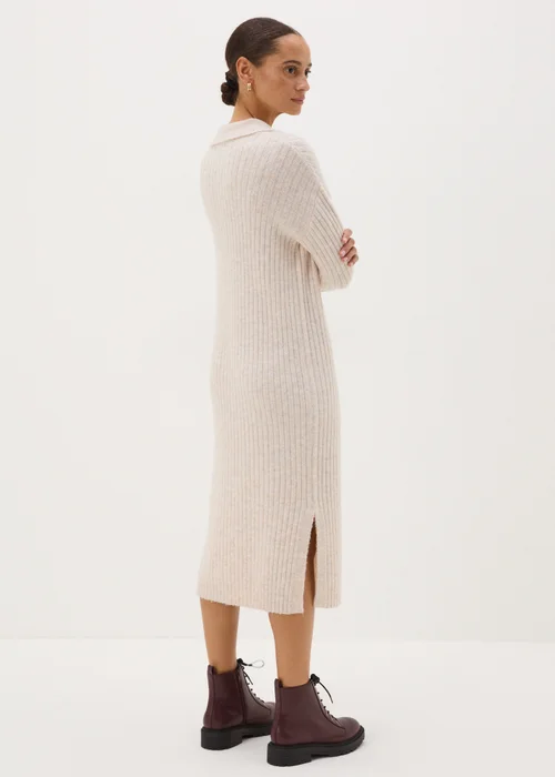Cream Open Collar Knitted Dress - XS Image 2