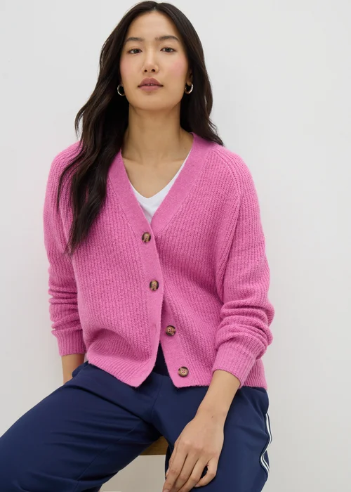 Pink V-Neck Cardigan - XS Image 1