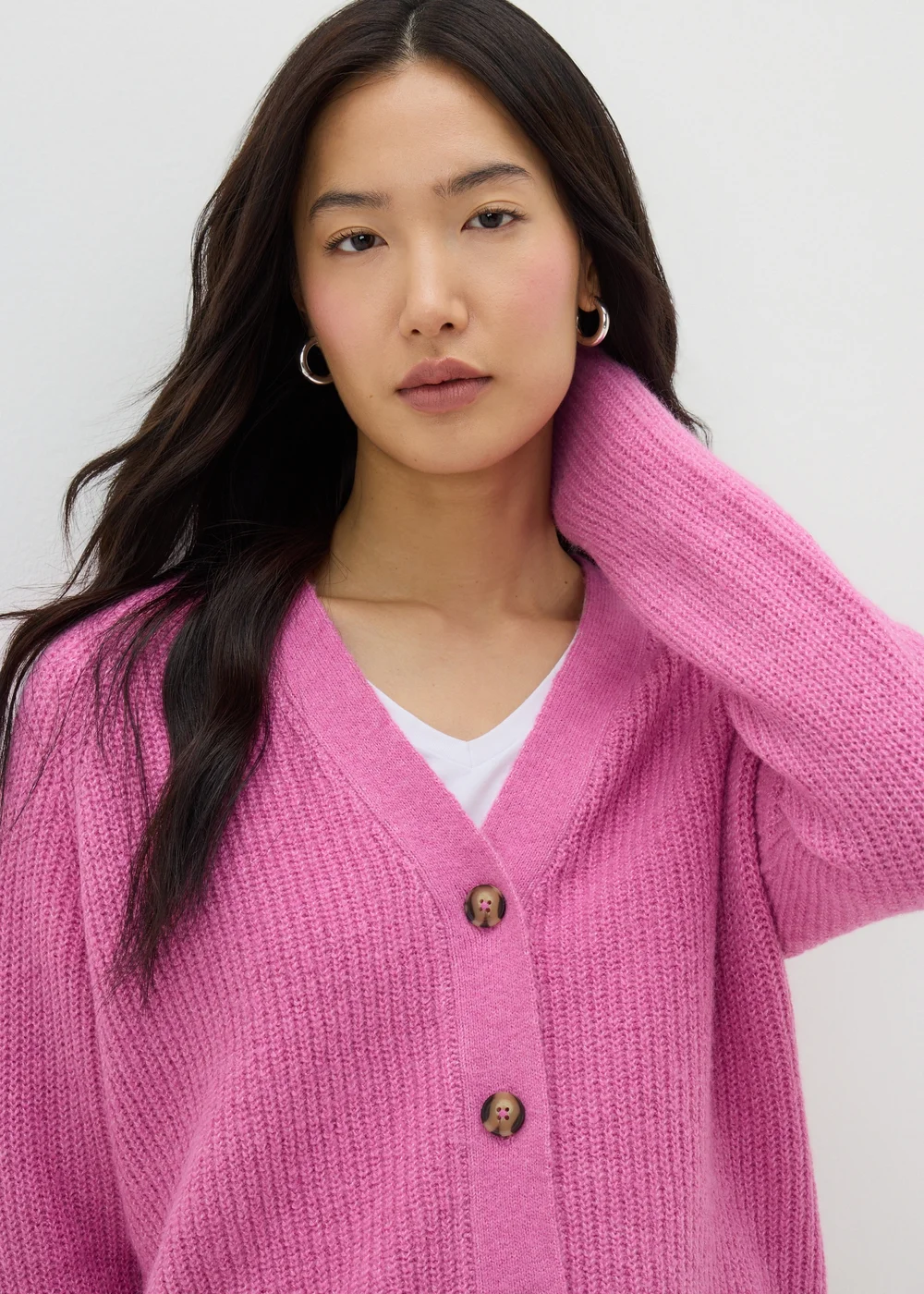 Pink V-Neck Cardigan - XS Image 2