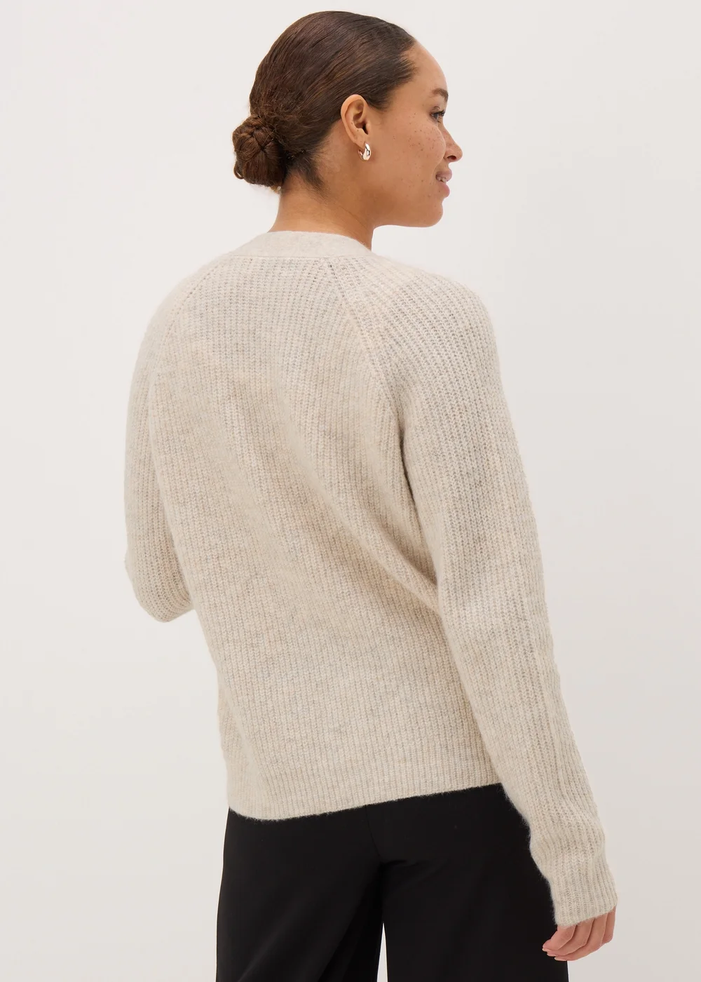 Cream V-Neck Cardigan - XS Image 3