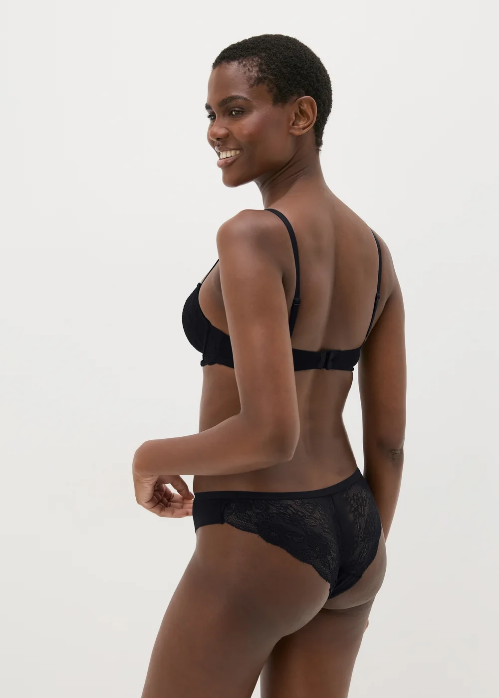 3 Pack Black No VPL Lace Brazilian Knickers - 8 Image 3
