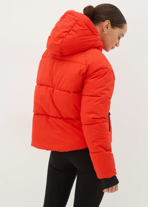 Red Technical Short Padded Coat - 8 Image 3