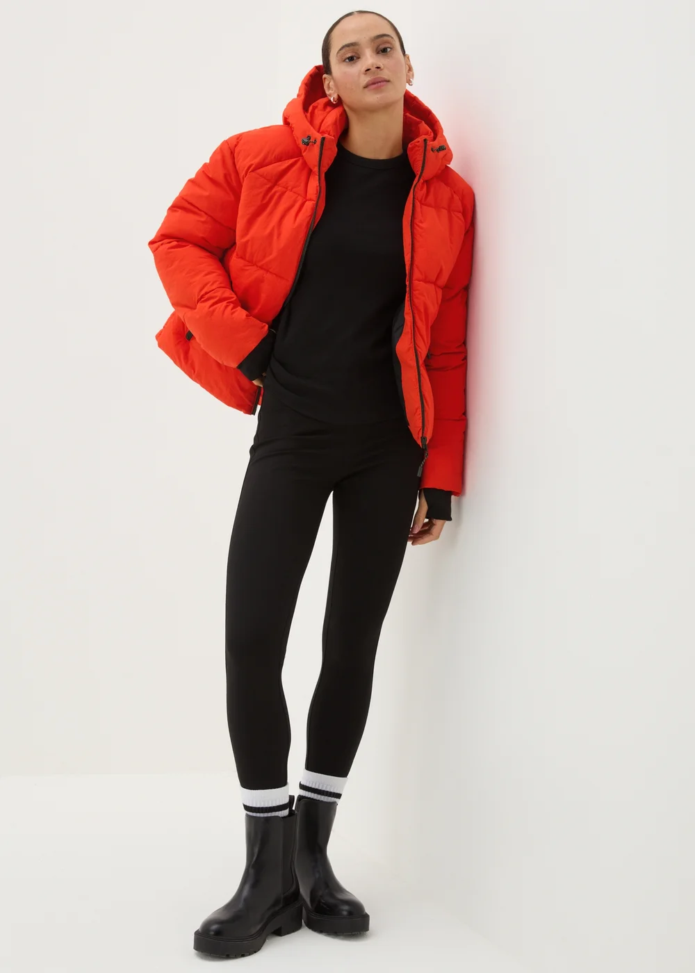 Red Technical Short Padded Coat - 8 Image 1