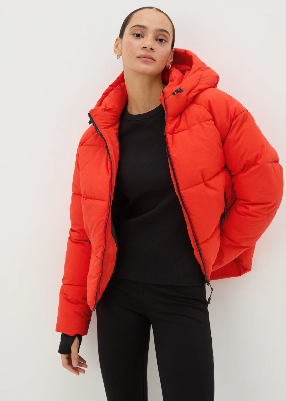 Red Technical Short Padded Coat - 8 Image 2