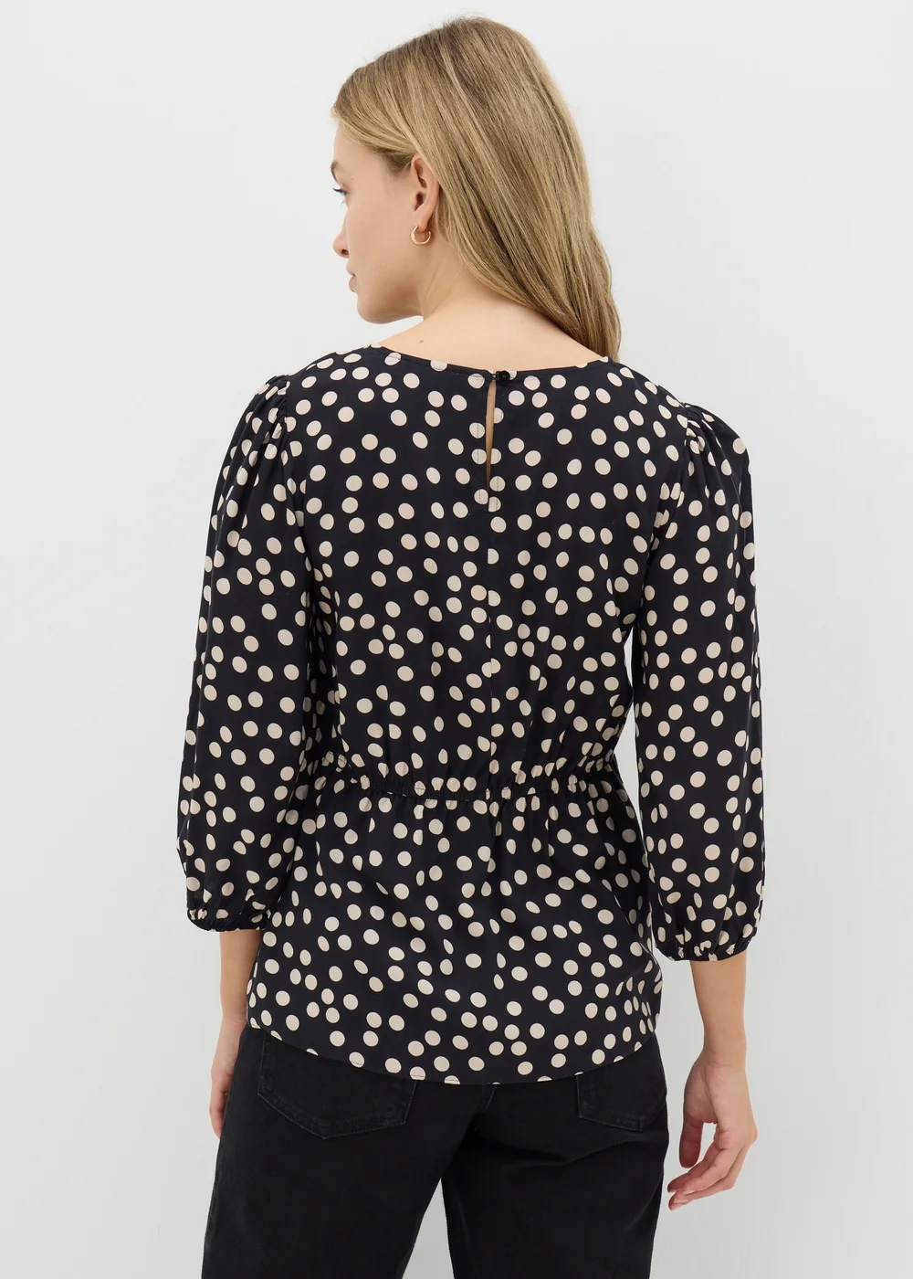 Black Spot Print Blouse - 8 Image 2