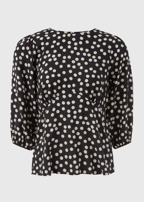 Black Spot Print Blouse - 8 Image 4