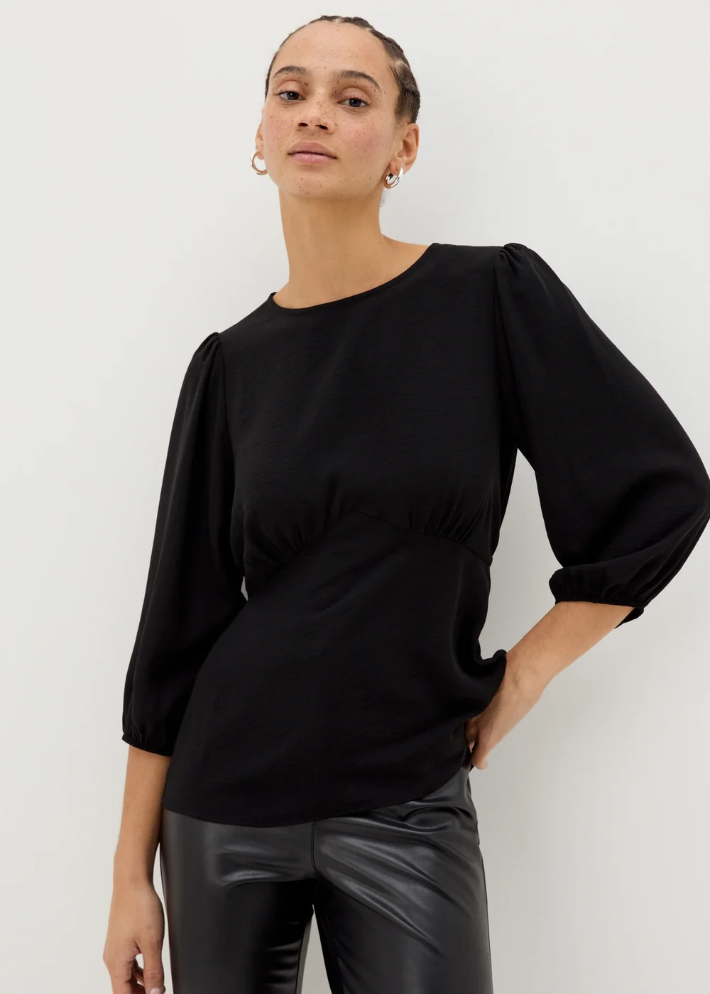 Black Empire Waist Blouse - 8 Image 1