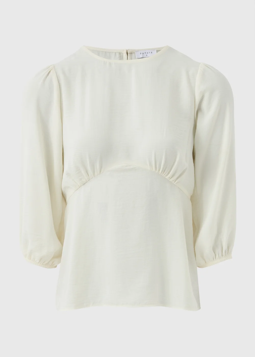 Cream 3/4 Sleeve Blouse - 8 Image 4