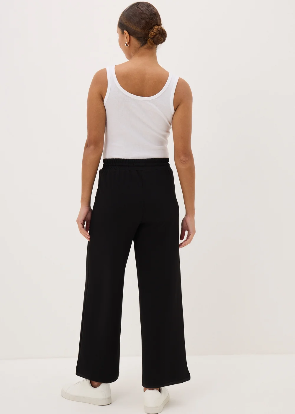 Black Front Seam Wide Leg Trousers - 8 Image 3