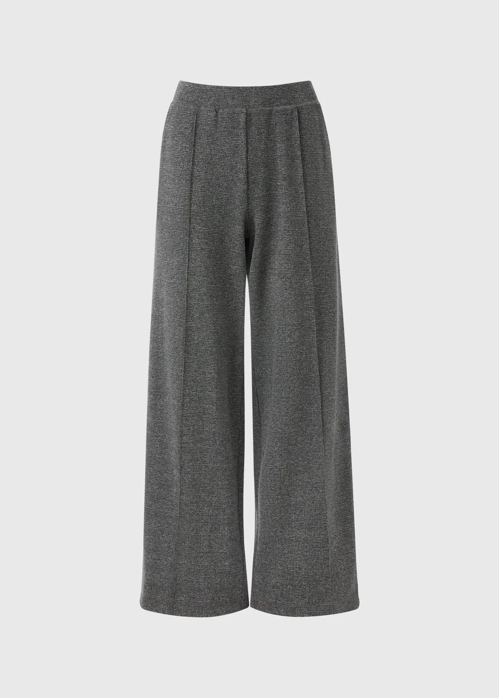 Grey Check Side Stripe Wide Leg Trousers - 8 Image 4