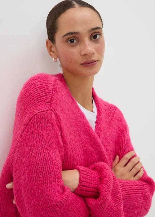 Bright Pink Lofty Knit Cardigan - XS Image 3